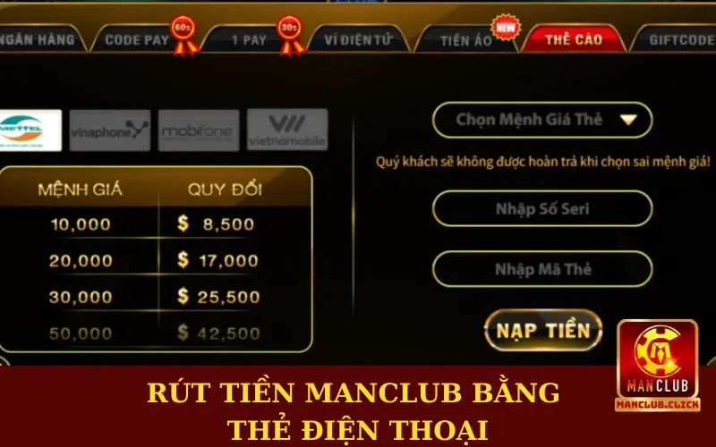 rut-tien-manclub-bang-the-cao Rút Tiền Manclub - Hướng Dẫn Thao Tác Từ A - Z Cho Newbie